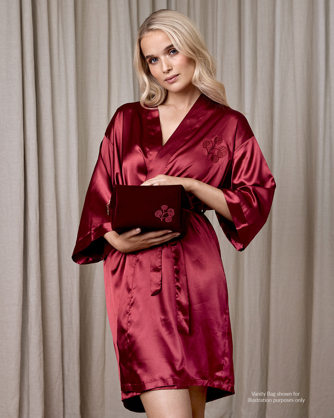 Satin Robe - Ruby