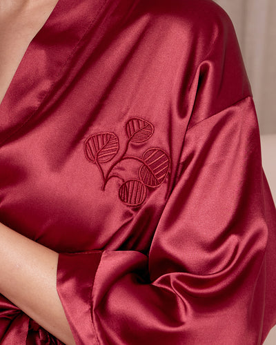 Satin Robe - Ruby