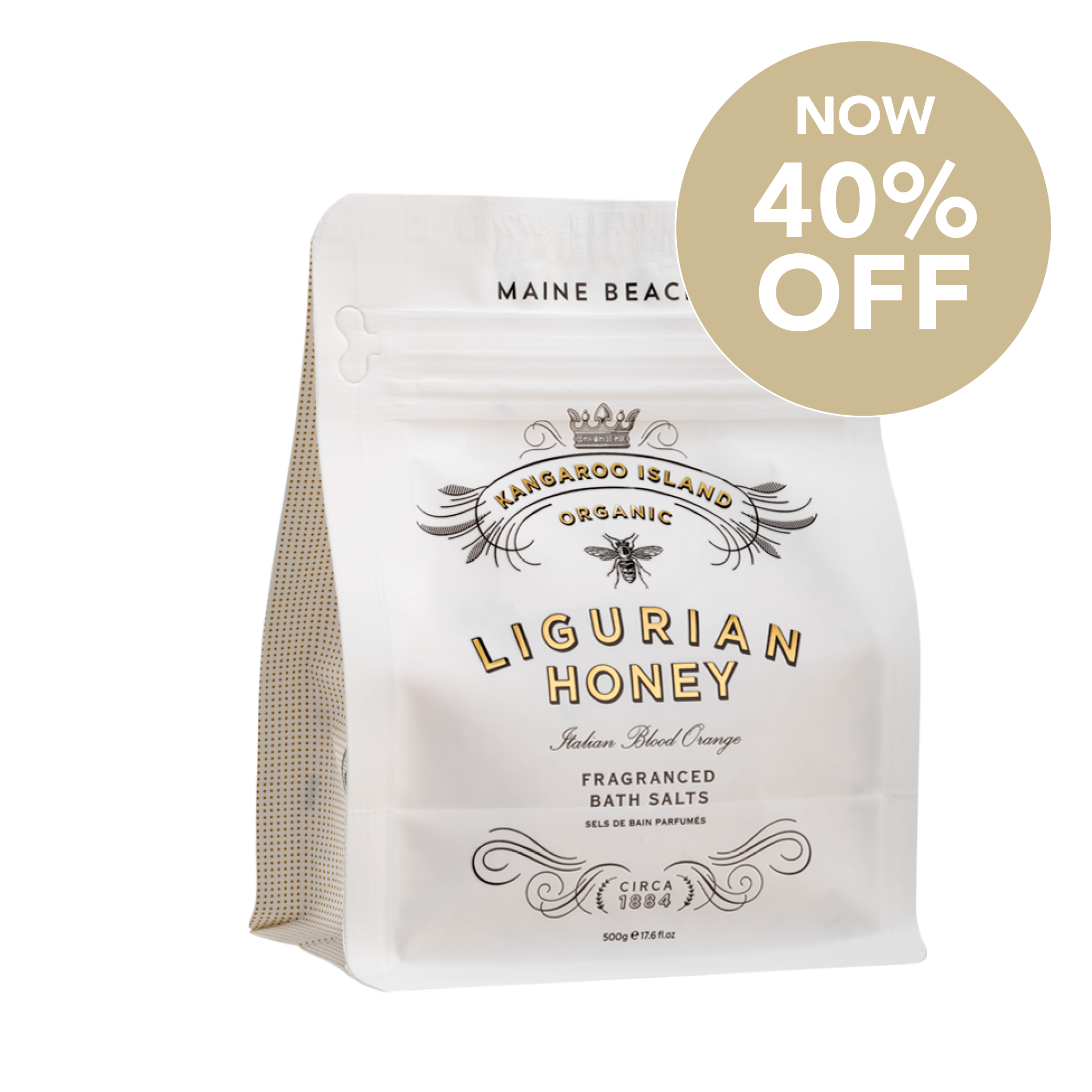 K.I. Ligurian Honey - Fragranced Bath Salts Pouch 500g